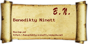 Benedikty Ninett névjegykártya